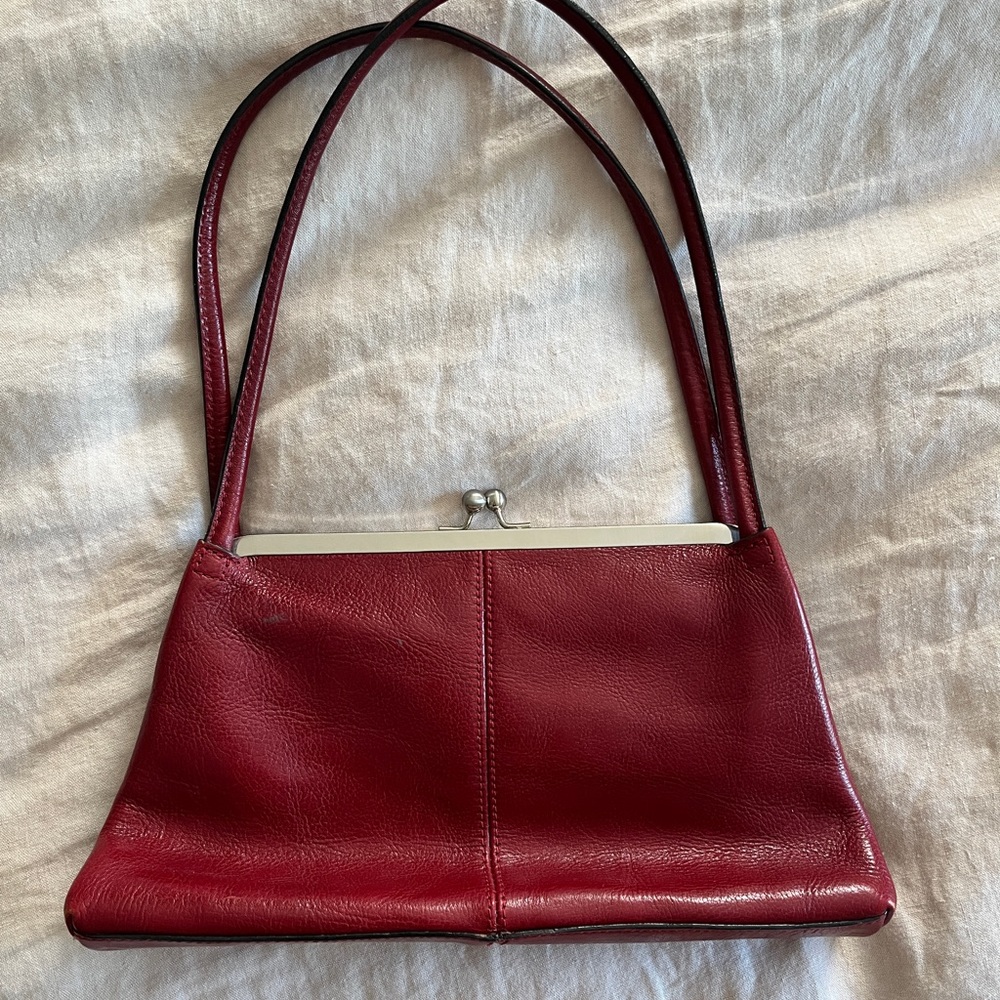 Burgundy handbag